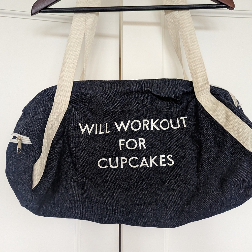 Super cute denim duffle bag